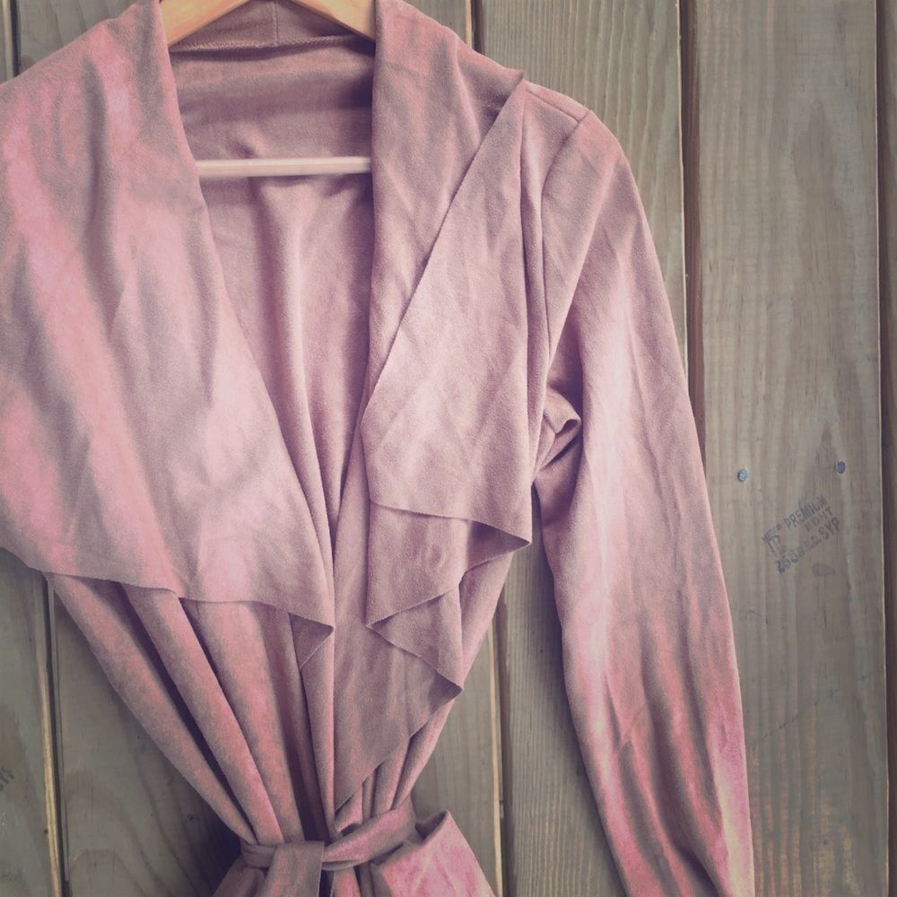 Tan suede waterfall jacket